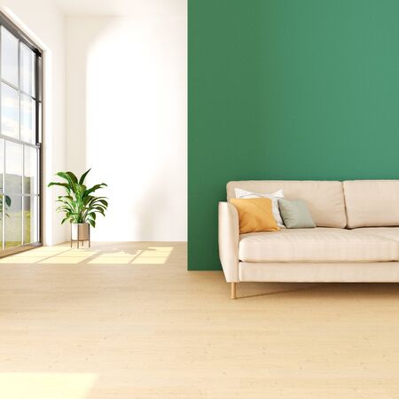 Modern bright interiors apartment 3D rendering illustrationの写真素材