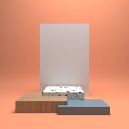 3d background render image of geometric podium showcase product background.の写真素材