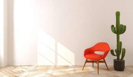 Modern bright interiors apartment,3D rendering illustrationの写真素材