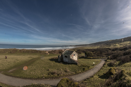 Landscape, house on the oceanの写真素材