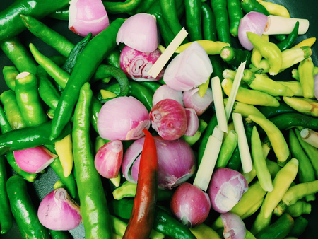 Chilli Grass, fresh shallot, cut into pieces for cooking.