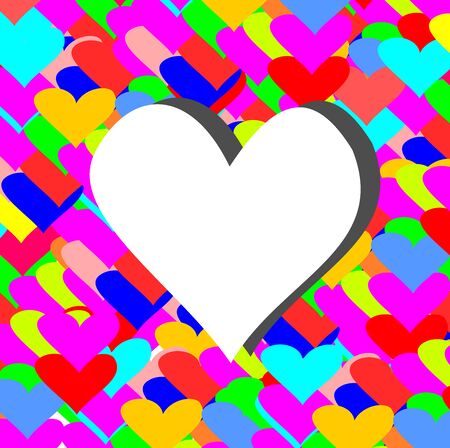 White heart with Colorful background,Valentine concept.のイラスト素材