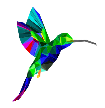 Isolated hummingbird with white background.のイラスト素材