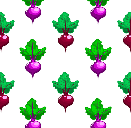 Beetroot pattern in cartoon style vegetables vector.のイラスト素材
