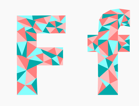 Letter F,low poly alphabet,geometric style.Abstract vector.のイラスト素材