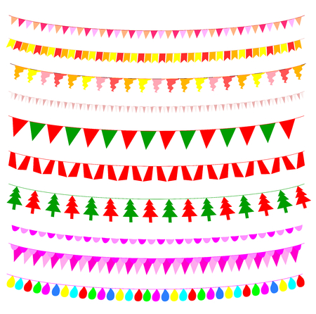 multicolored bunting vector, Design elementsのイラスト素材