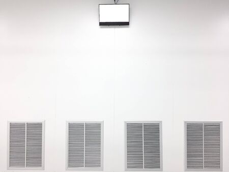 Empty clean room with air ventilation and TV, Background.