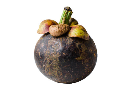 an isolated mangoesteen, famous tropical fruit