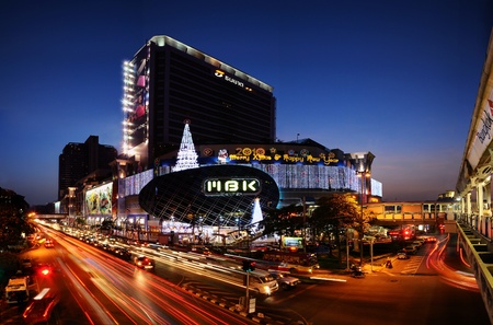 MBK Center at night in bangkok. Thailand.のeditorial素材