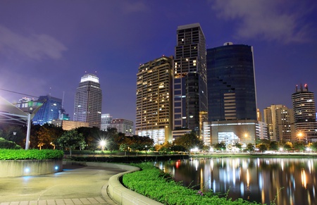 Buildings in the park of bangkok, thailand.のeditorial素材