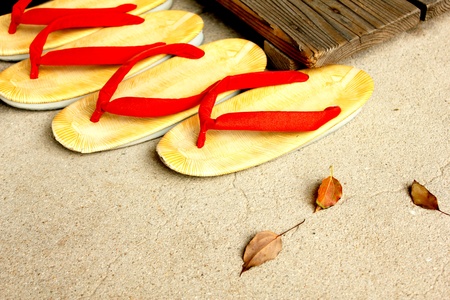 the red sandals.の写真素材