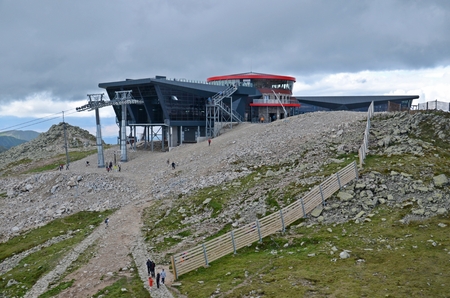 cable car at the mountain in Slovakiaの写真素材