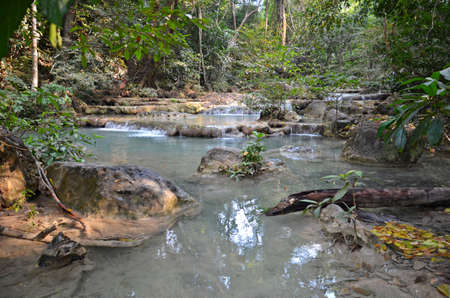 Nature in Erawan Waterfalls National Park in Thailandの写真素材