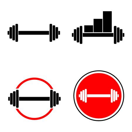 Set of barbells, vector illustrationのイラスト素材