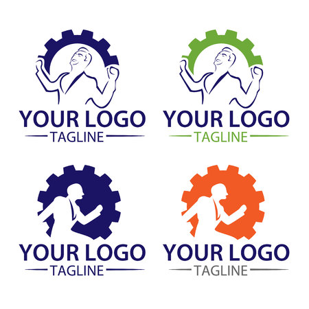 Logo collection, work Logo,brain logo,creative logo,Vector Logo Templateのイラスト素材