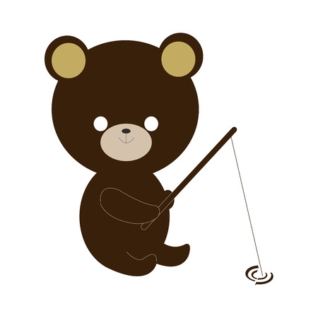 Cute cartoon bear. Both in separate layers for easy editing.のイラスト素材
