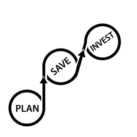 Financial planning. plan, save, and investのイラスト素材