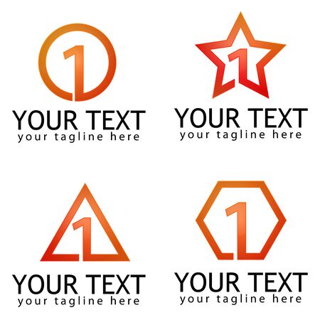 Number one 1  icon, design template elementsのイラスト素材
