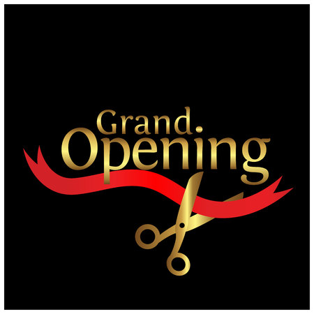 Grand opening template design for web, game ,Creative poster, booklet, leaflet, flyer, magazine, invitation card - Vectorのイラスト素材