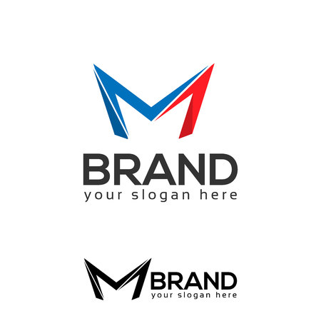 Colorful alphabet M logo. M logo stock logo templateのイラスト素材