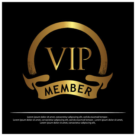 Gold VIP member stock icon. VIP design for logo, banner, template, vector illustrator - Vectorのイラスト素材