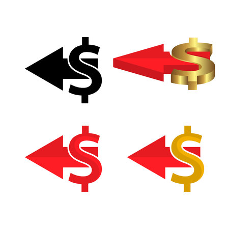 Refund money icon, dollar icon, set iconのイラスト素材