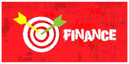 Arrows hitting the center of target on grunge background. Vector illustration concept for Success financeのイラスト素材