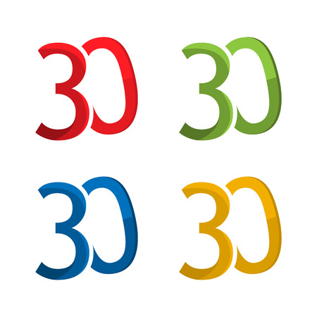 30 stock icon, number 30. flat design. colored iconのイラスト素材
