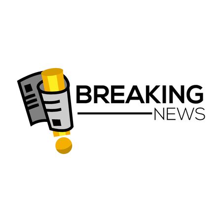 Breaking News newspaper Label, flat design. vectorのイラスト素材