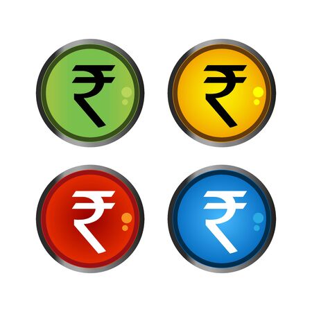 Rupee button, colorful icons, set icon. vector.のイラスト素材