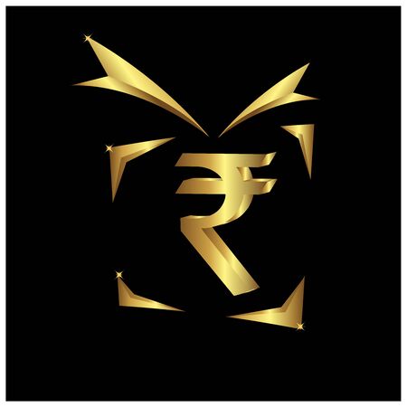 Rupee gift icon, Gold icon, Vector Illustration on white background.のイラスト素材