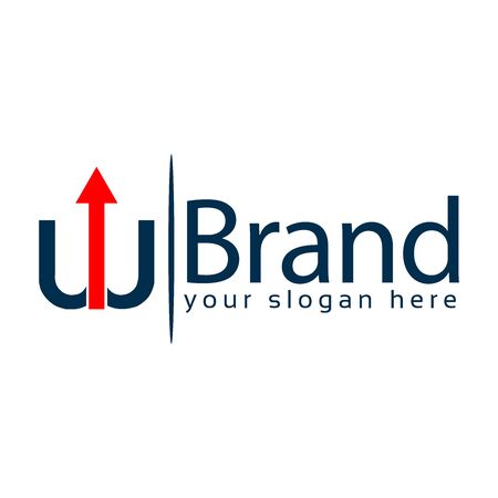 Letter W stock logo, W initial., flat designs. arrow upのイラスト素材