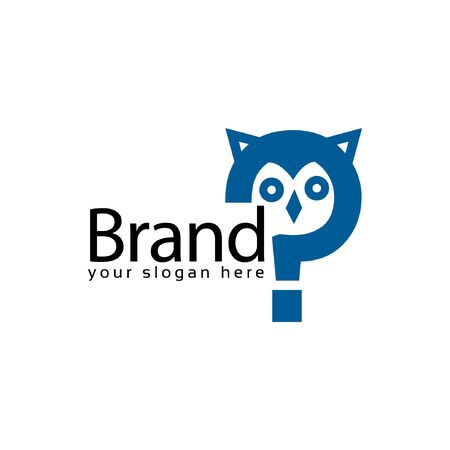Question mark and owl logo. Vector illustration about birdsのイラスト素材