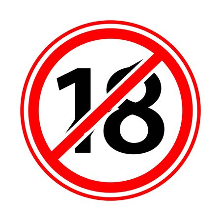 Under 18 years vector icon, flat designのイラスト素材