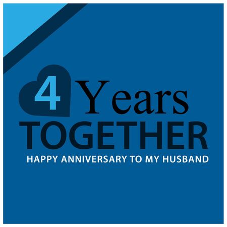 4 years Together. anniversary template design for web, game ,Creative poster, booklet, leaflet,...