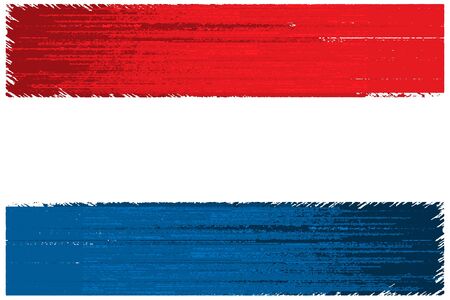 Netherlands vecto grunge flag isolated on white background. Abstract flag.のイラスト素材
