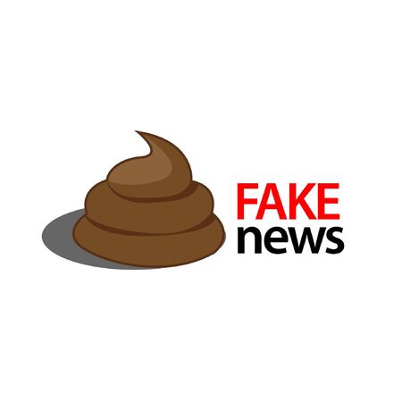 fake news with poop icon. flat design.のイラスト素材
