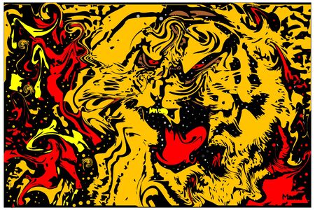 Tiger background. abstract tiger. flat design. Vector Illustration.のイラスト素材