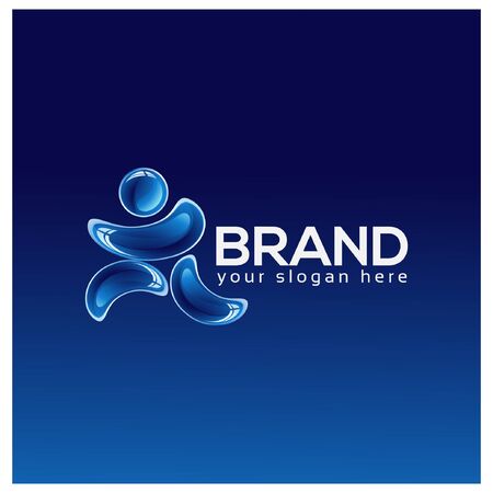 Liquid human stock logo template. Liquid people logoのイラスト素材