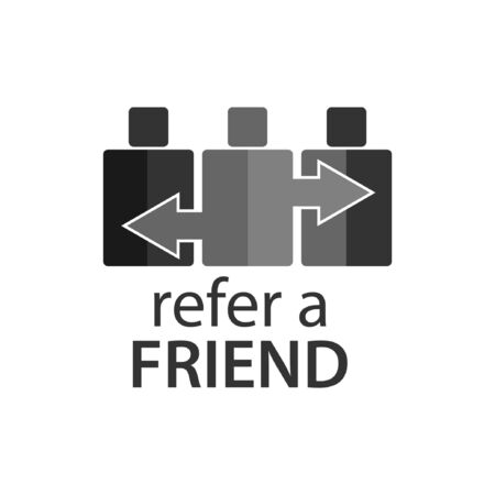 Refer a friend with people icon. Flat vector illustration on white background.のイラスト素材