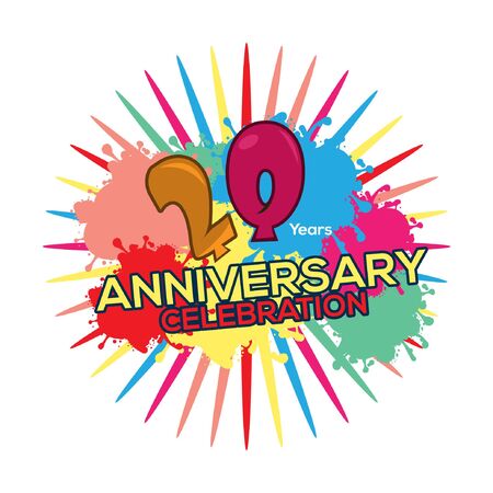Twenty years anniversary colorful. anniversary template design for web, poster, booklet, leaflet, etc - Vectorのイラスト素材