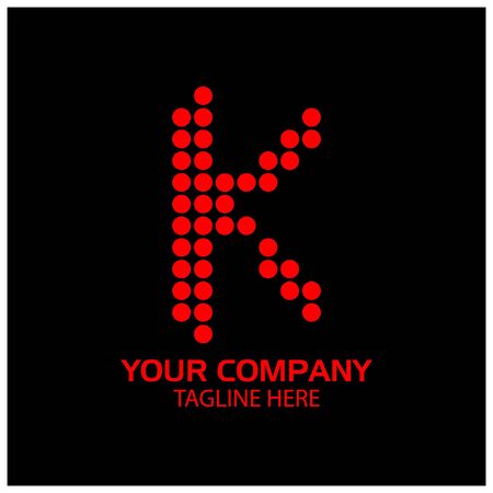 K logo template, K letter, Red logo design. vectorのイラスト素材