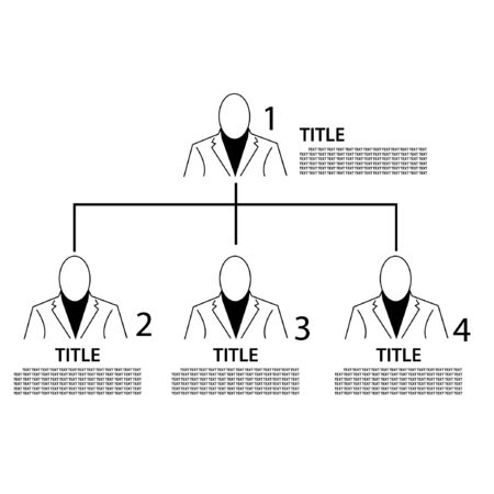 Business hierarchy with number. flat design. people icon. vectorのイラスト素材