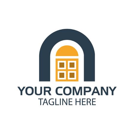 Door logo stock. flat design. logo vector illustrationのイラスト素材