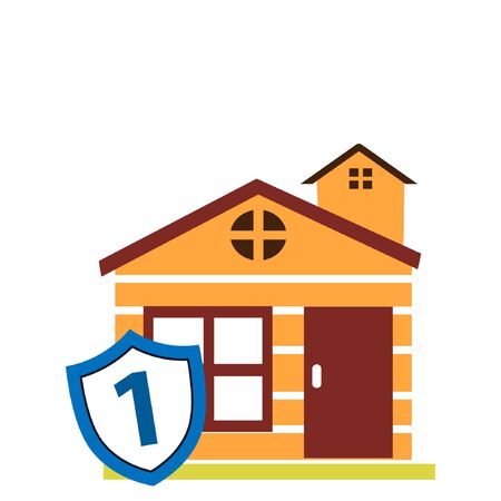 House protection stock icon, flat design. Vector illustration on white background.のイラスト素材