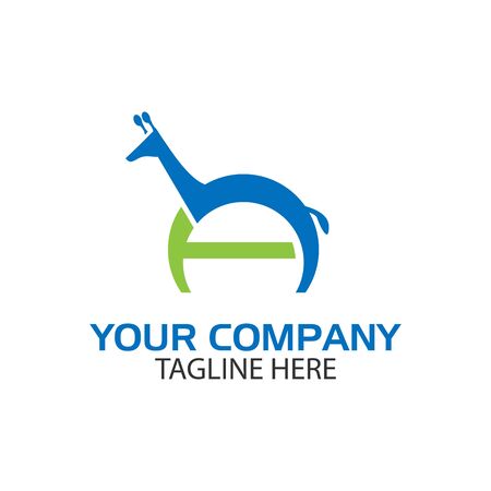 Combines giraffe and the letter A,Â illustration in vector formatのイラスト素材