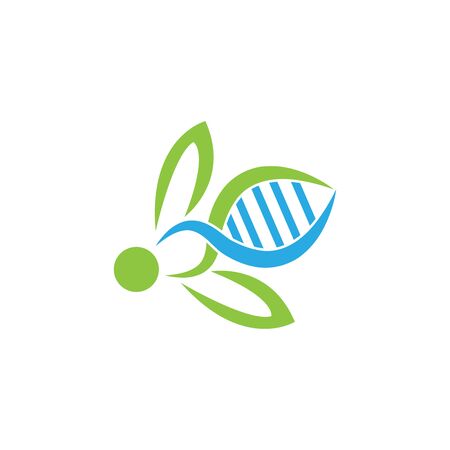 DNA bee Logo Symbol. vector illustratorのイラスト素材