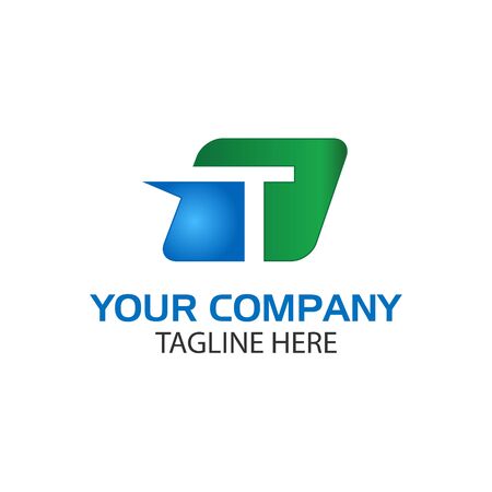 Creative Letter T in rectangularのイラスト素材