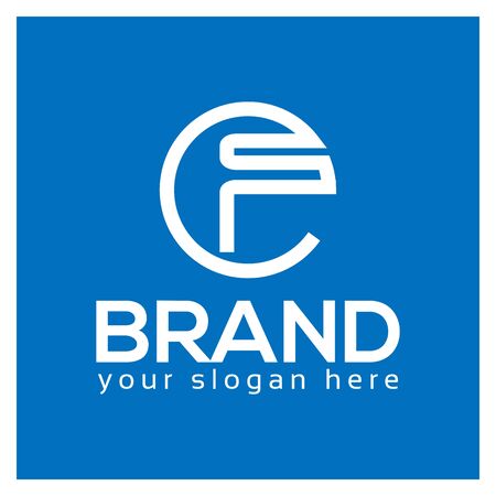 Creative Letter F for technology logo. F letter with circle. logo. F logo.のイラスト素材