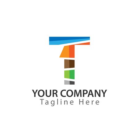Creative Letter T logo Design. Colorful logos have a cheerful, happy, and active impressionのイラスト素材